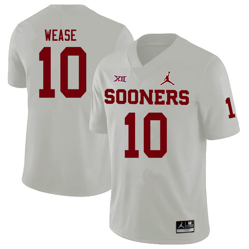 Oklahoma Sooners #10 Theo Wease Jordan Brand College Football Jerseys Sale-White